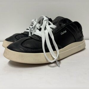 OLUKAI Ha’upu Black White Cream Lace Up Leather Sneakers Women’s Size 7